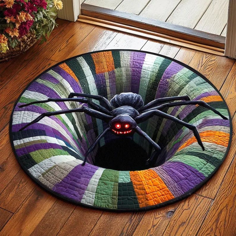 Wait… Is That A Hole In The Floor? - Halloween 3D Skeleton Vortex Illusion Rug