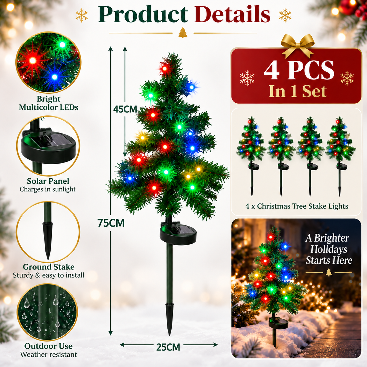π₯ LAST DAY 49% OFF β Solar Christmas Tree Pathway Lights π