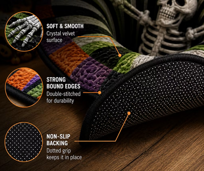 Wait… Is That A Hole In The Floor? - Halloween 3D Skeleton Vortex Illusion Rug