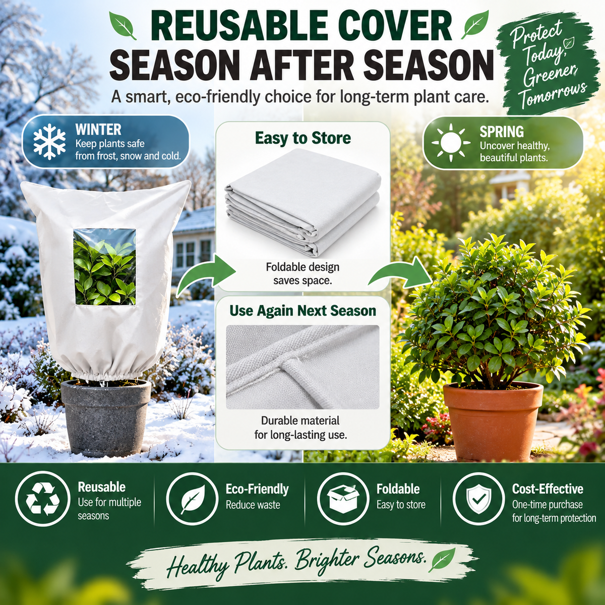 50% OFF | Protect Your Plants From Frost – Breathable Reusable Winter Cover
