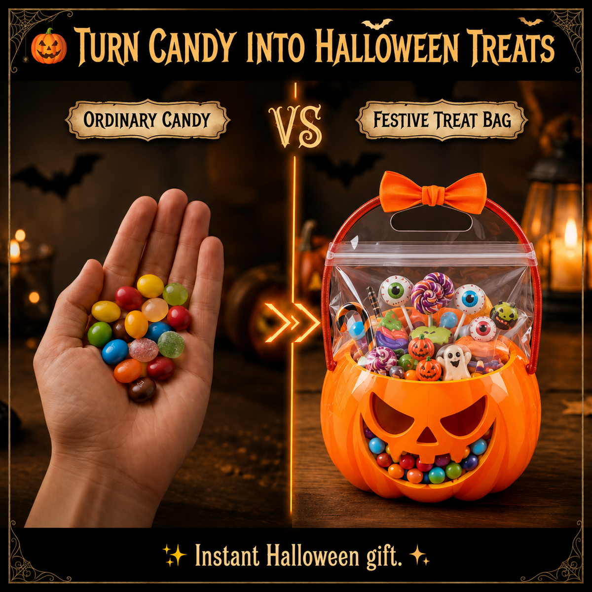👻Early Halloween Special 49% OFF👻-Halloween Transparent Pumpkin Favor Bags