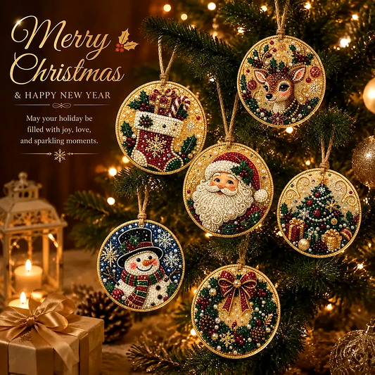 Now 69% OFF! Christmas Craft Favorite — 6-Piece DIY Diamond Painting Ornament Kit