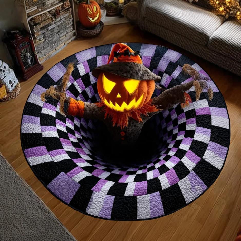 Wait… Is That A Hole In The Floor? - Halloween 3D Skeleton Vortex Illusion Rug