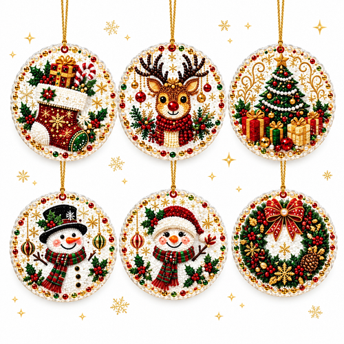 Christmas DIY Diamond Painting Ornaments Kit