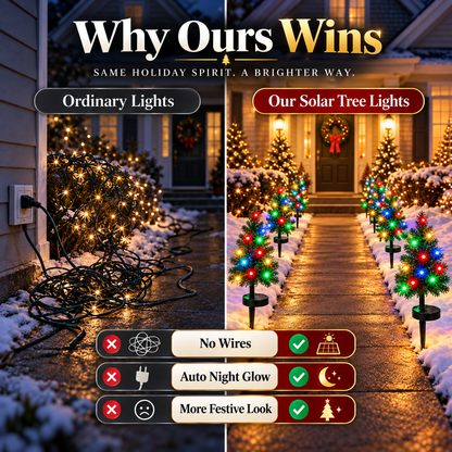 🔥 LAST DAY 49% OFF – Solar Christmas Tree Pathway Lights 🎄