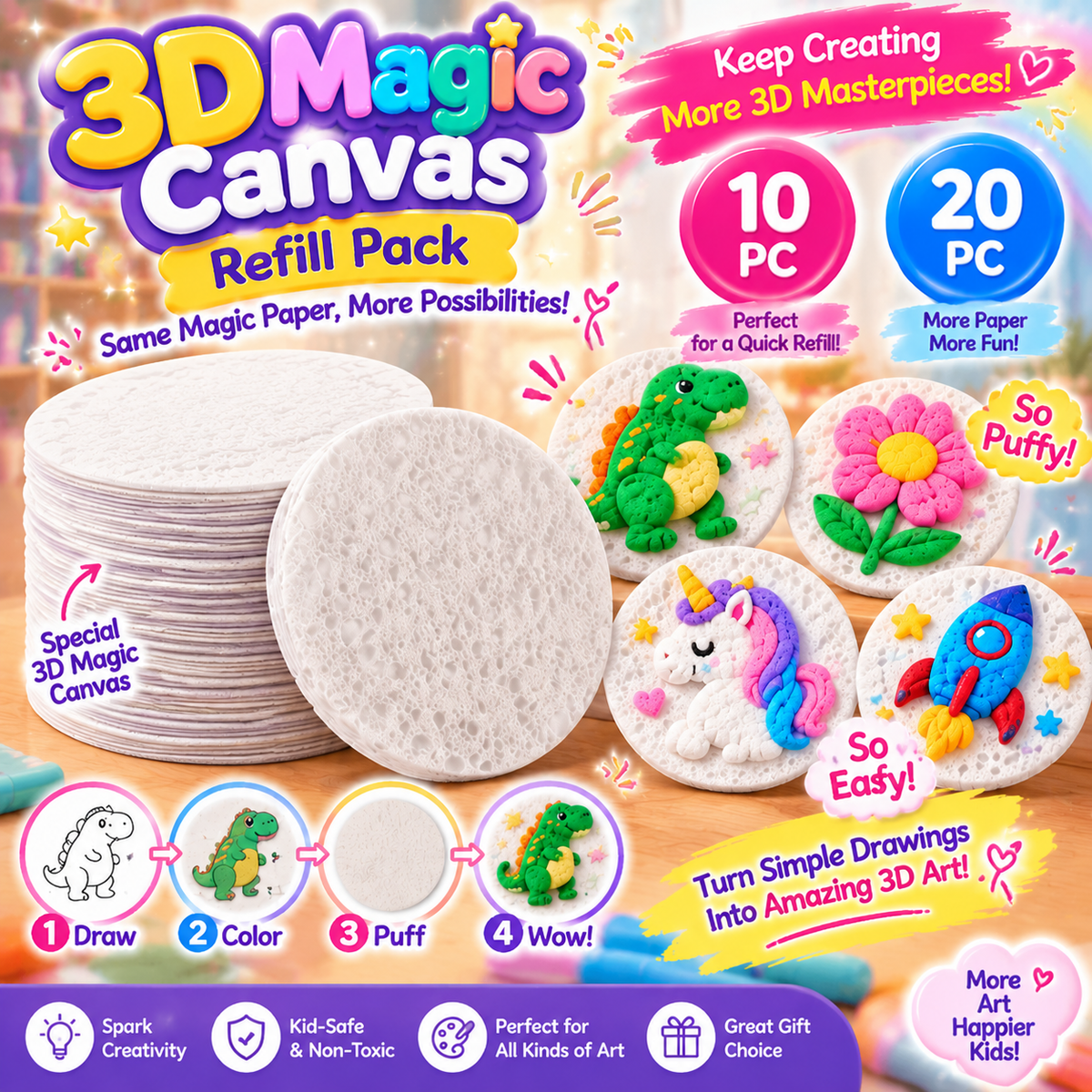 3D Magic Canvas Refill Pack
