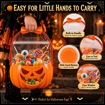 👻Early Halloween Special 49% OFF👻-Halloween Transparent Pumpkin Favor Bags