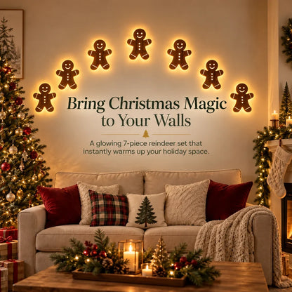 Light up Reindeer Wall Decorations - Festive Christmas Lighting