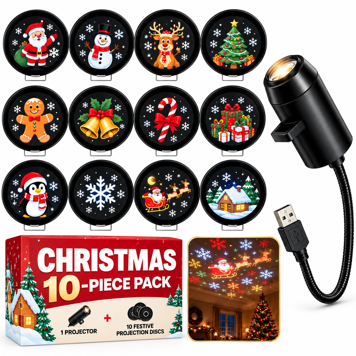 🎄Early Christmas Sales 50% OFF🎄 —Christmas Magic Projector – Plug In & Transform Any Room in Seconds