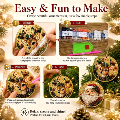 Now 69% OFF! Christmas Craft Favorite — 6-Piece DIY Diamond Painting Ornament Kit