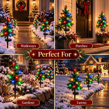 🔥 LAST DAY 49% OFF – Solar Christmas Tree Pathway Lights 🎄