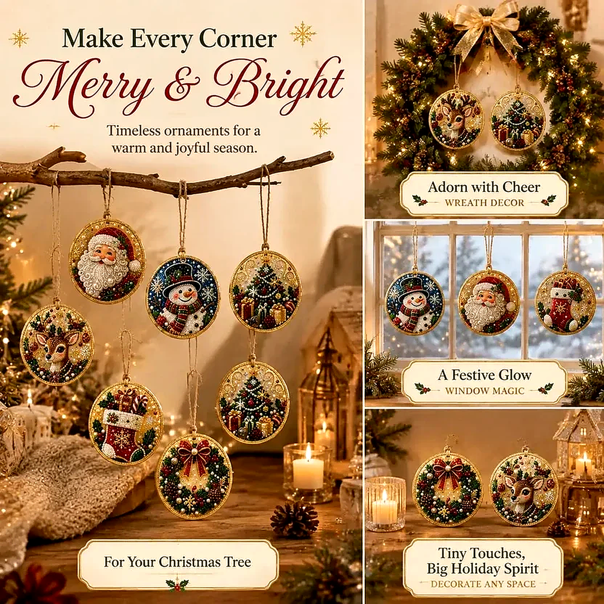 Now 69% OFF! Christmas Craft Favorite — 6-Piece DIY Diamond Painting Ornament Kit
