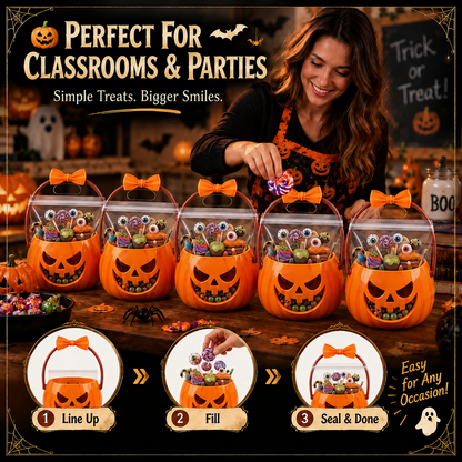 👻Early Halloween Special 49% OFF👻-Halloween Transparent Pumpkin Favor Bags