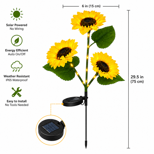 🌻 50% OFF Today | Solar Sunflower Lights – Bright & Beautiful