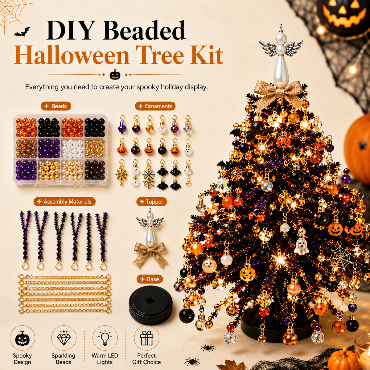✨DIY Beaded Holiday Tree Kit – Create Your Own Sparkling Seasonal Decor
