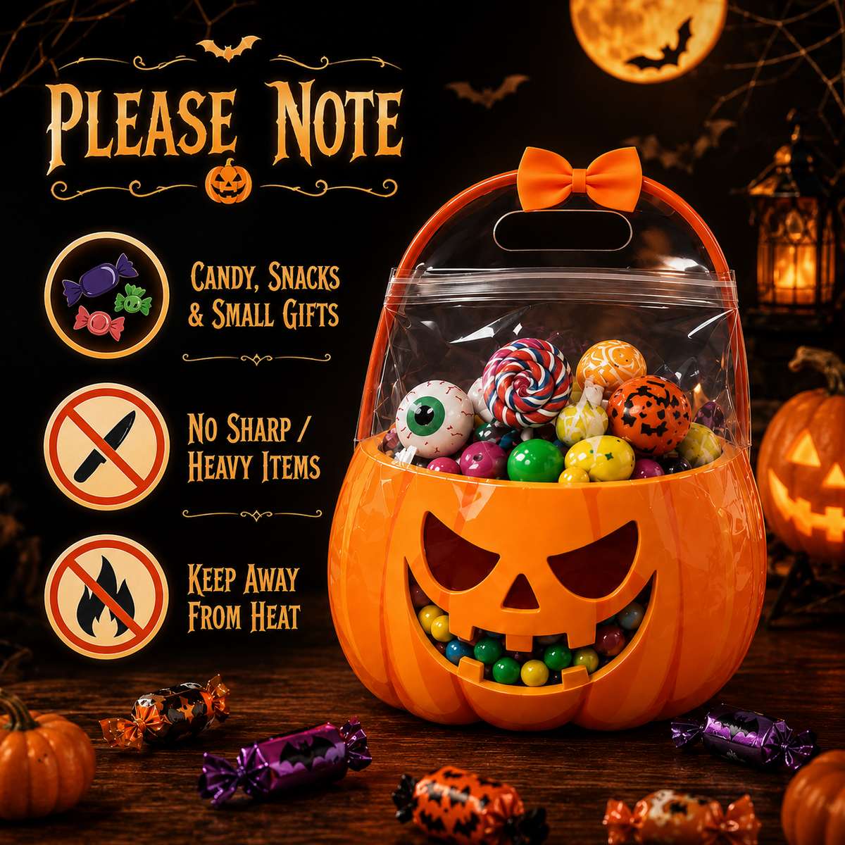 👻Early Halloween Special 49% OFF👻-Halloween Transparent Pumpkin Favor Bags