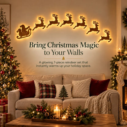 Light up Reindeer Wall Decorations - Festive Christmas Lighting
