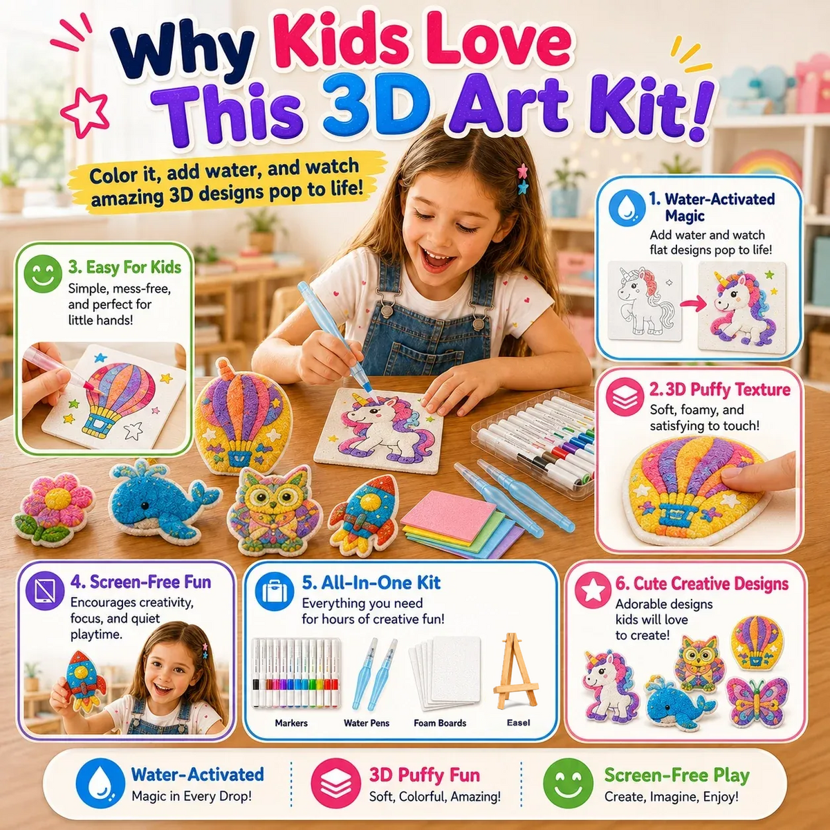 🔥🔥Last Day 69% OFF🔥3D Puffy Texture Paper- Turn Simple Drawings Into Fun Puffy 3D Art🪄
