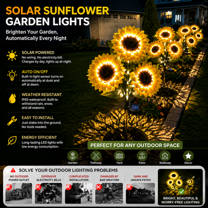 🌻 50% OFF Today | Solar Sunflower Lights – Bright & Beautiful