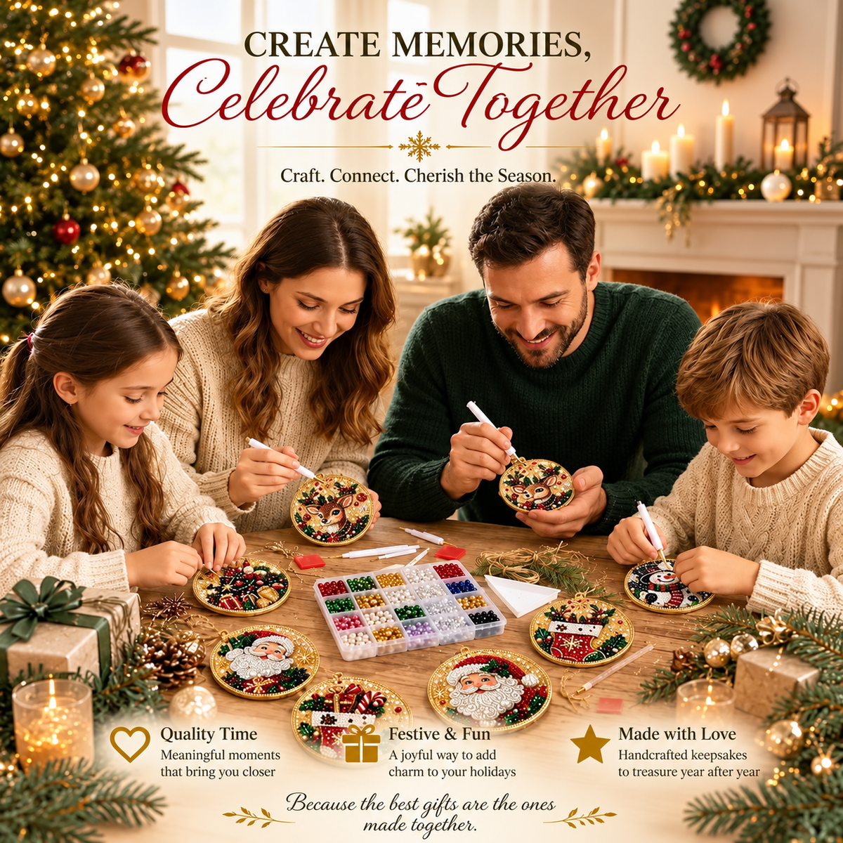Now 69% OFF! Christmas Craft Favorite — 6-Piece DIY Diamond Painting Ornament Kit