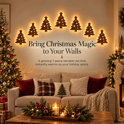 Light up Reindeer Wall Decorations - Festive Christmas Lighting