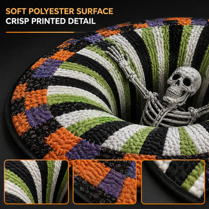 Wait… Is That A Hole In The Floor? - Halloween 3D Skeleton Vortex Illusion Rug