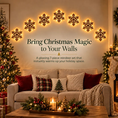 Light up Reindeer Wall Decorations - Festive Christmas Lighting