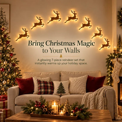 Light up Reindeer Wall Decorations - Festive Christmas Lighting