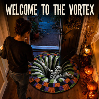 Wait… Is That A Hole In The Floor? - Halloween 3D Skeleton Vortex Illusion Rug
