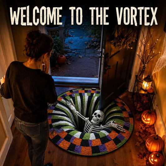 Wait… Is That A Hole In The Floor? - Halloween 3D Skeleton Vortex Illusion Rug